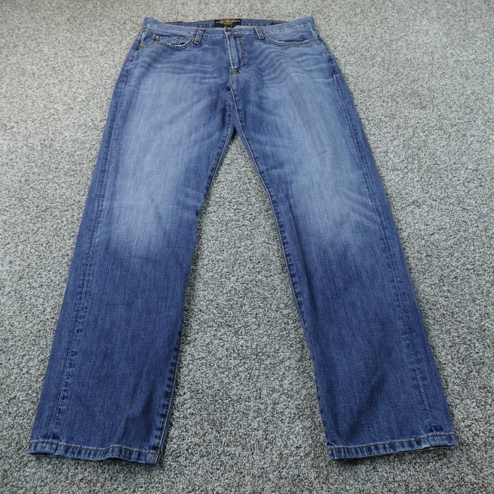 Lucky Brand Jeans Mens 36X32 Dark Blue Denim Pants 221 Original Straight Preppy